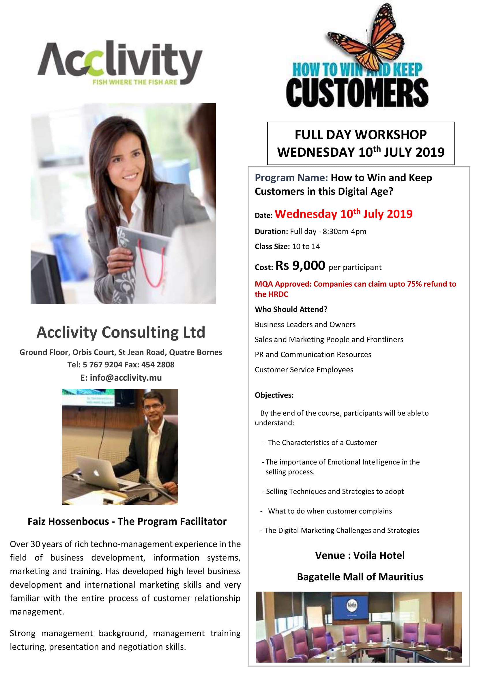 How to Win and Keep Customers in this Digital Age? 10th July 2019 Acclivity Consulting